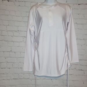 Women's Ruched Long Sleeves Swim Coverup Medium